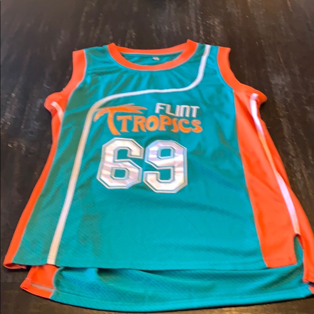 Semi Pro Movie Flint Tropics Teal & Orange Basketball Jersey - Men's